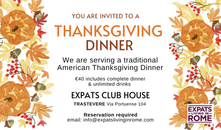 886 x 520 Thanksgiving dinner in Rome 2022 trastevere jobs english americans events 886 × 520 px 768x451