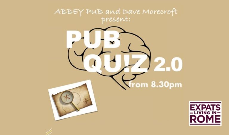 886 x 520 Monday Quiz Nights at the Abbey Theater Irish Pub Piazza Navona  768x451