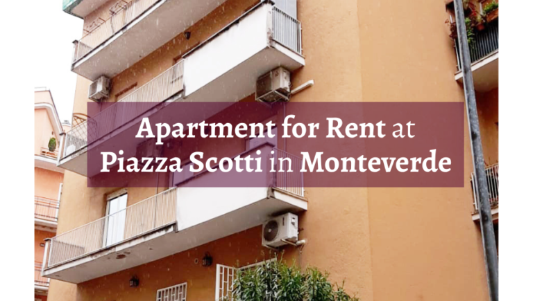 1 Apartment for Rent at Piazza Scotti in Monteverde expats living in rome 768x435