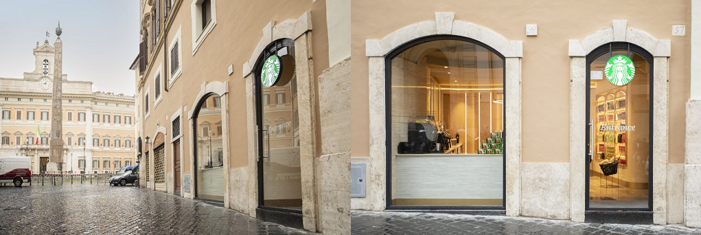 Starbucks opens in the Heart of Rome, offering both traditional Italian coffee drinks and its signature coffee drinks 9