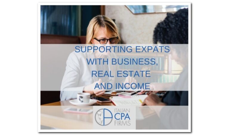 Accounting Services expats italy US Tax Real Estate Propert FATCA International Taxation 2 768x451