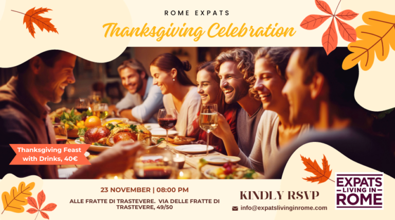 Thanksgiving banner expats living in Rome Italy 2023 768x428