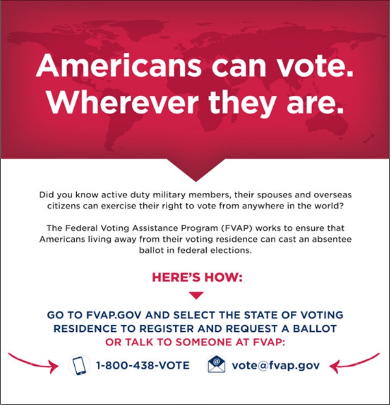 From U.S. Embassy in Rome: The Consular Section Urges Citizens to Vote Now! 1